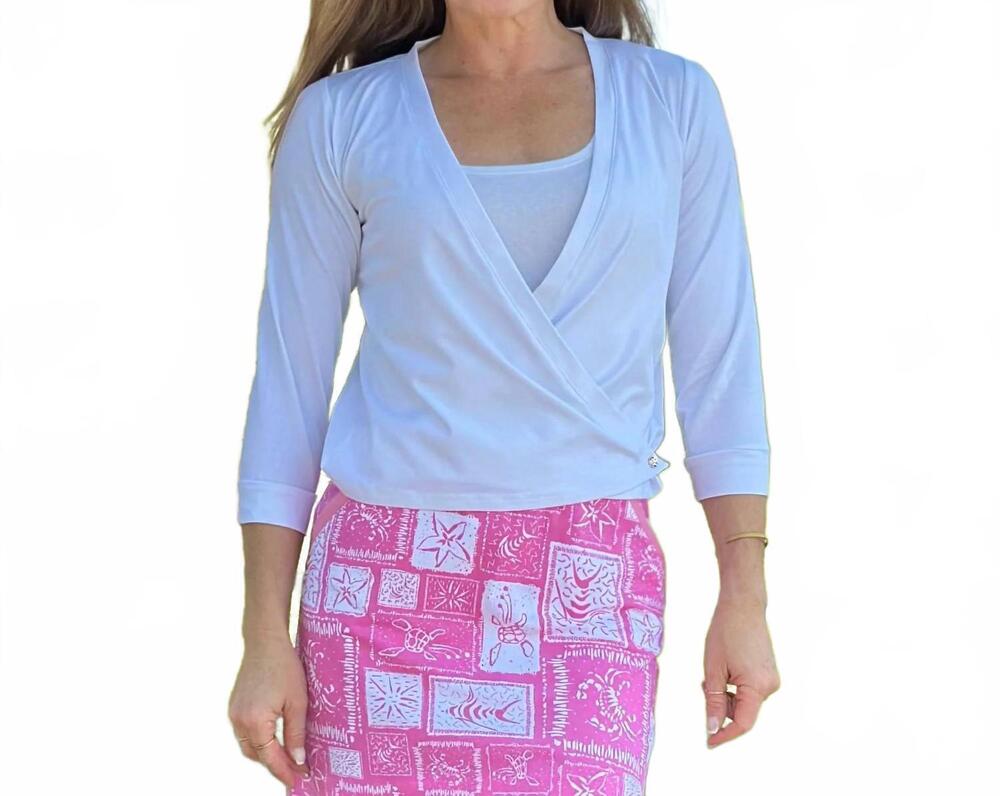 NEW ANA CLARE zoe three way wrap blouse in white